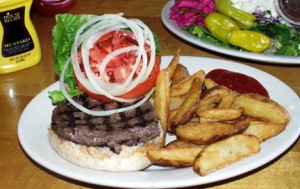 Travelers Club International Restaurant's famous Buffalo Burger