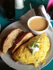 Matador Omelet and Cheese Grits