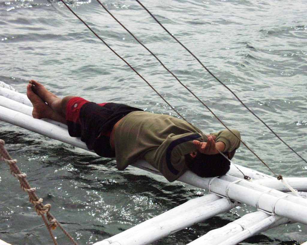 Napping Boatman - off of Mactan Island