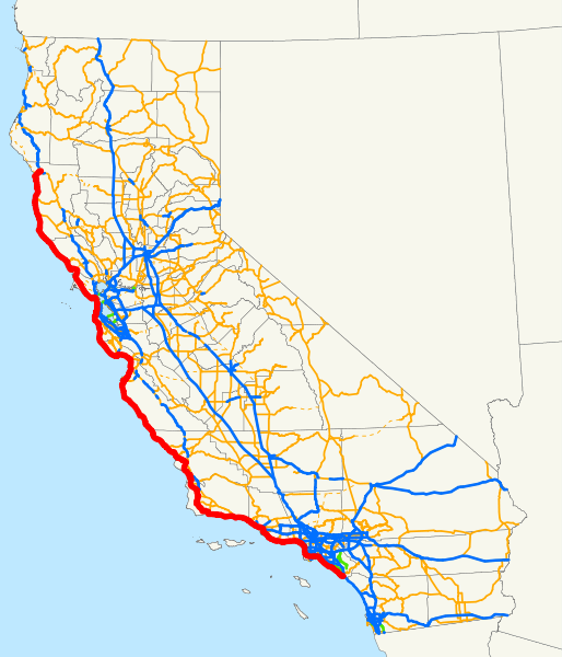 California State Route 1 map - from Wikipedia