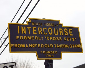 Intercourse, PA Sign - the most stolen town sign in the US