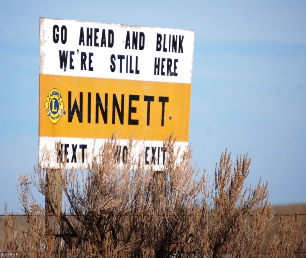 Winnett, MT Welcome Sign