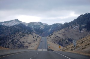 South on I-15 towards Tower Rock State Park