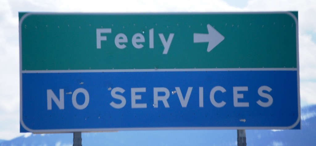 Feely, MT sign