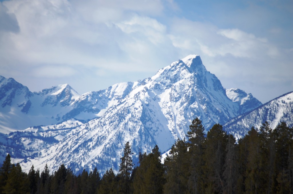Mt. Moran in Grand Tetons as seen from US 89