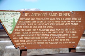 St. Anthony Sand Dunes Sign