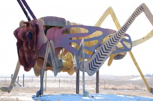 Giant Grasshopper at Stop #3, "Grasshoppers in the Field"