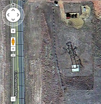 Teddy Rides Again as seen on Google Maps satellite view