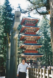 Sumoflam at Nikko Pagoda in Japan