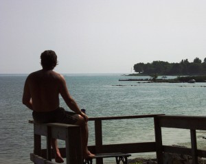 Man on Beach - Lake Erie in Ontario