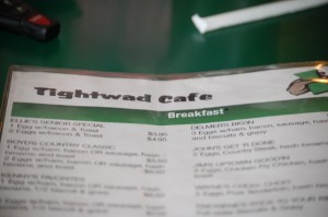 Tightwad Cafe Menu