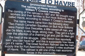 Welcome to Havre sign at Amtrak Station