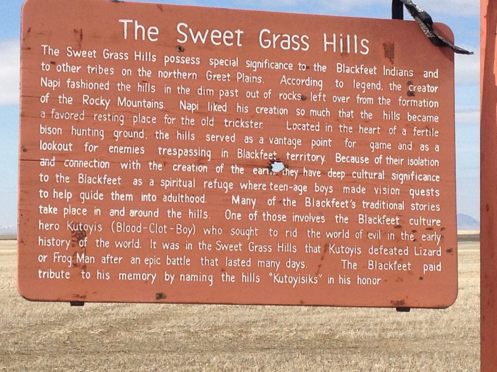 The Sweet Grass Hills road sign