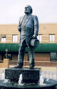 James J. Hill Statue in front of Amtrak station in Havre