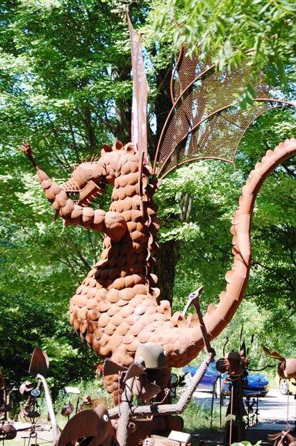 Rear view of giant dragon
