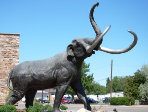 Mammoth Bronze Statue by Chris Navarro in Worland, WY