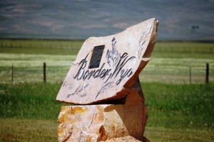 Border, Wyoming sign
