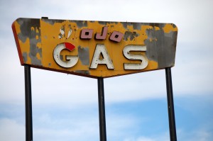 Old Neon Gas Sign near Baggs Rd., Wyoming