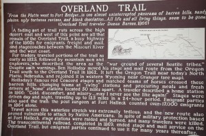 The Overland Trail historic Sign
