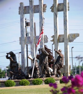 Tribute statue for firefighters during the attacks on New York's World Trade Center.  This is located in the Patriots and Heroes Park in Williamsville, NY