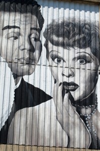 Big wall photo of Lucy and Desi in Jamestown, New York