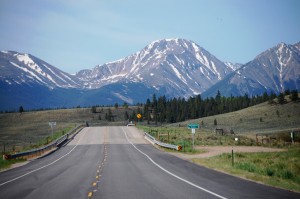 US 24 heading toward the Mosquito Mountain Range south of Leadville