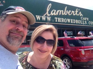 Sumoflam and wife at Lambert's Cafe - Home of Throwed Rolls