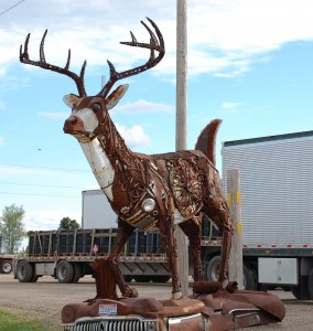 Scrap metal buck made from car parts - Kadoka, South Dakota