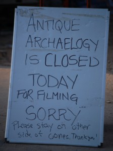 Antique Archaeology closed for filming