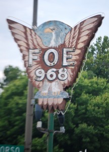 Old Neon Sign for Fraternity of Eagles in Nebraska City
