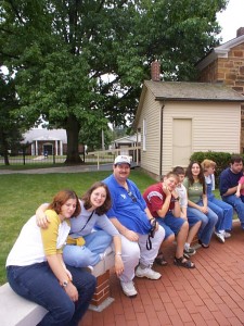 The family at Carthage, location where the LDS Prophet Joseph Smith was martyred. Taken in the summer of 2001.
