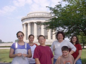 Family at the George Rogers Clark National Historic Park in Vincennes, Indiana Summer 2001