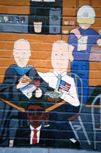 Politician and School Leader - portion of Shakespeare's wall mural - Columbia, MO