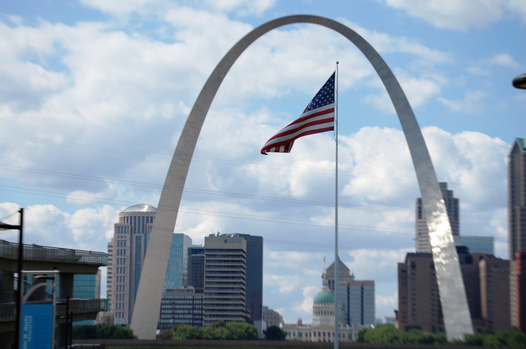 Gateway Arch as seen from Malcolm W. Marin Memorial Park in E. St. Louis, IL