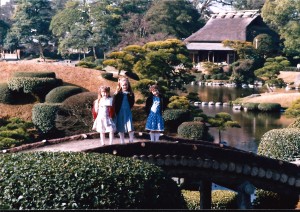 We made many trips around Kyushu, including Fukuoka and Kumamoto.  Here are the girls at Suizanji Park in Kumamoto