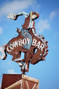 The famous Cowboy Bar neon sign