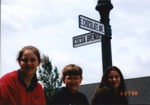 Amaree, Seth and Marissa at Hershey Chocolate World in 1990s