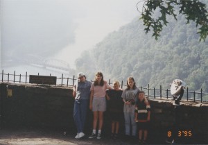 The kids at New River Gorge overlook