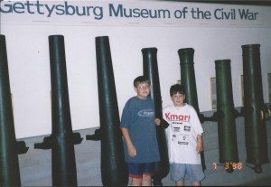 Seth and Solomon at the Gettysburg Museum, July 4 1998