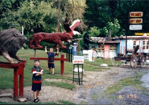 lions and tigers and eagles Oh My - our first offbeat attraction at Wilson's in Ansted, WV - August 1995