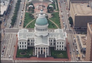 View of Capital Building from top of St. Louis Arch, taken Sept. 1997