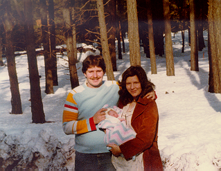 Our Young Family in the San Francisco Peaks - March 1980