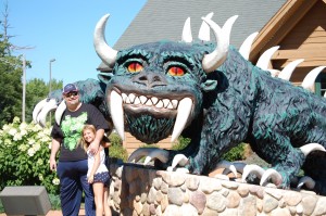 Autumn and "Grampz" with the Hodag of Rhinelander, WI
