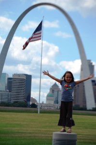 Joselyn at Gateway Arch in St. Louis, Sept. 2013