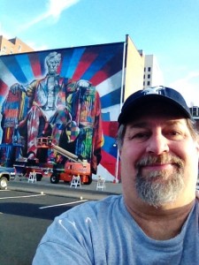 Sumoflam at the new Lincoln Mural (not quite finished) on Veteran's Day 2013