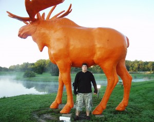 Solomon with a Big Orange Moose in Black River Falls, WI Sept 2007