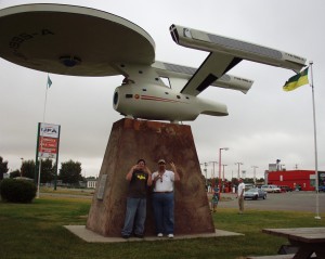Sol and Sumoflam live long and prosper with the Starship Enterprise in Vulcan, Alberta Sept 2007