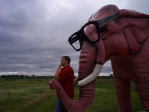Seth ponders what life would be like as a Pink Elephant in DeForest, WI summer 2004