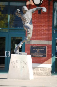 Pee Wee Reese statue at Louisville Slugger field in Louisville
