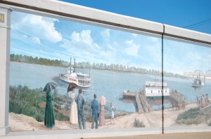 A River Scene mural in Jeffersonville by Robert Dafford
